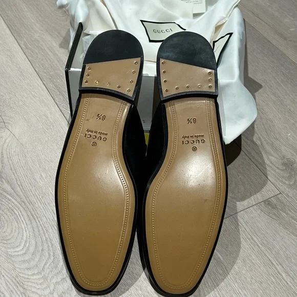 Gucci Horsebit Bee Leather Mules - Men Black 8.5 IT - Picture 7 of 7